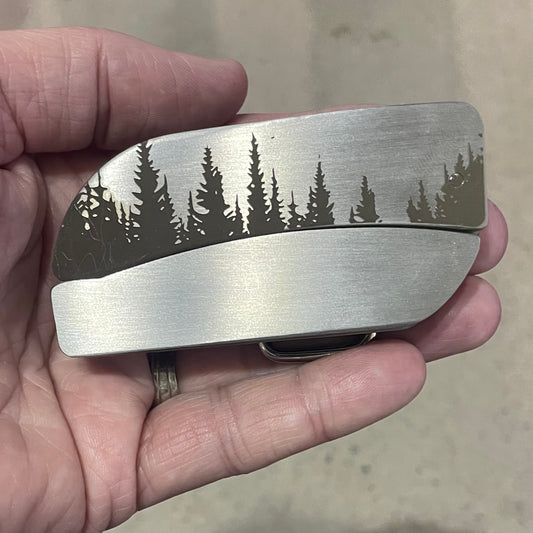 Belt Buckle Knife - Trees